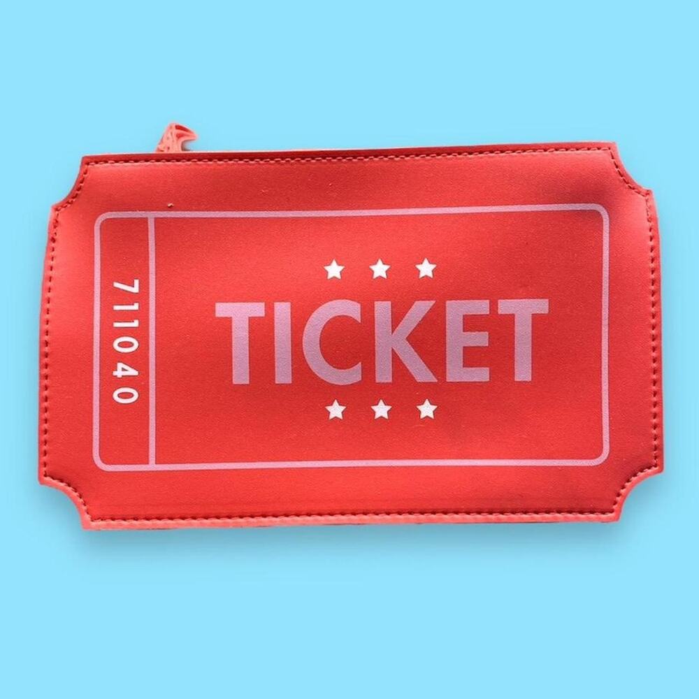 Ticket makeup bag neon red
